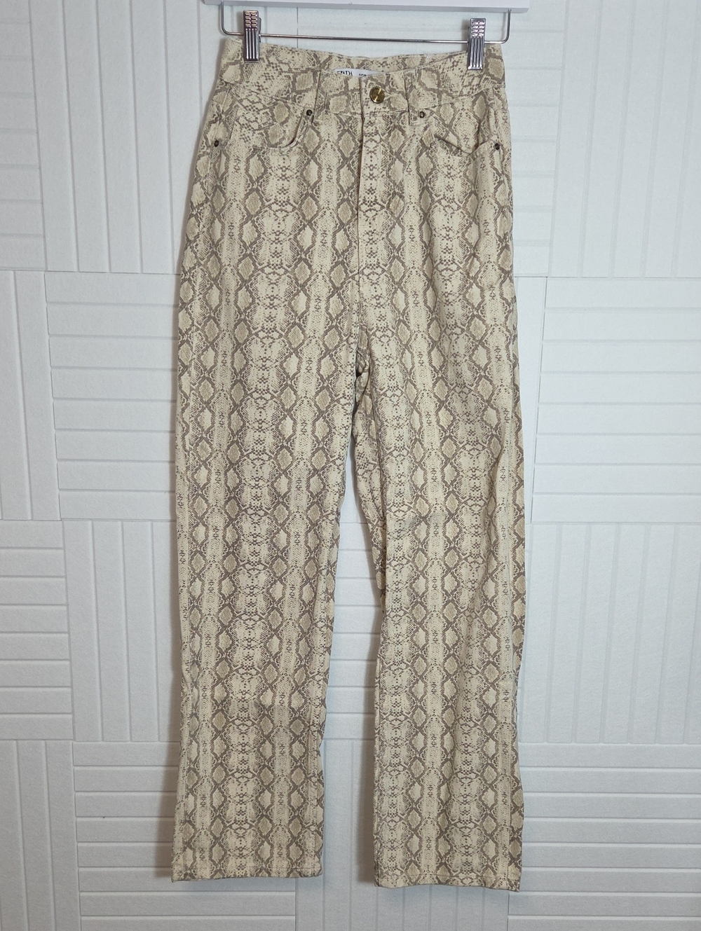 Zara Snake Print Wide Straight Leg Jeans Size 2